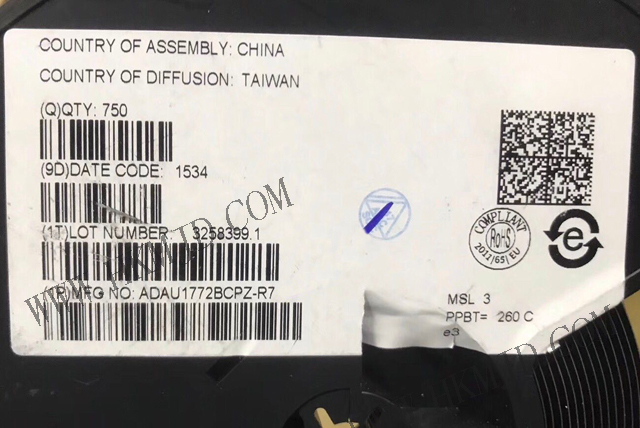 ADAU1772BCPZ 一款具有四個輸入和兩個輸出的編解碼器，內(nèi)置數(shù)字處理引擎
