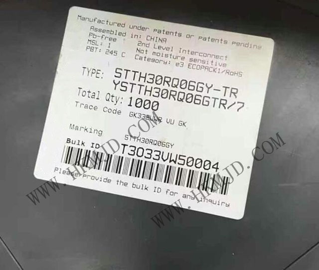 供應(yīng) STTH30RQ06GY 一款汽車級 600V、30A 超快軟恢復(fù)二極管